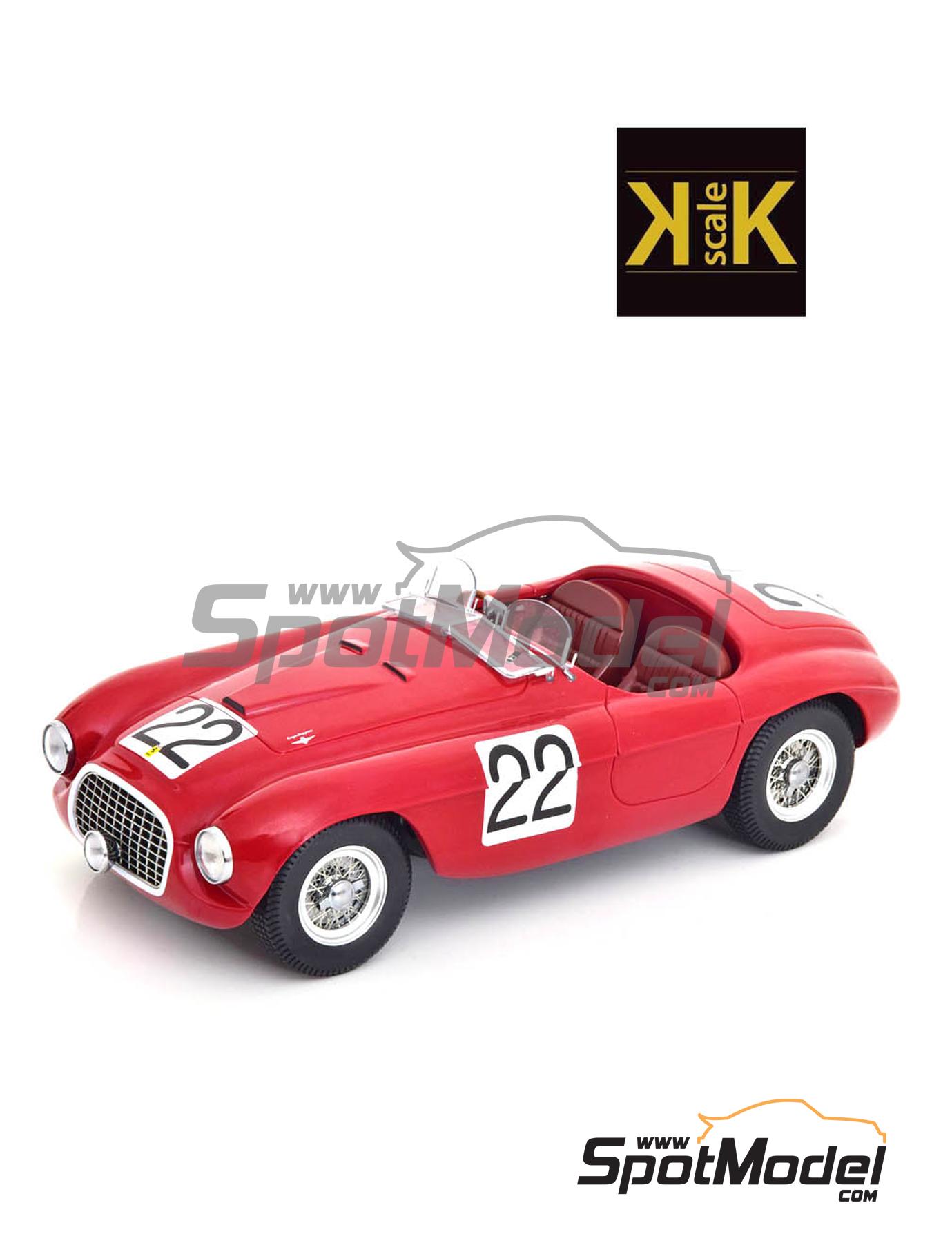 Ferrari 166 MM - 24 Hours Le Mans 1949. Diecast model car in 1/18 scale  manufactured by KK Scale (ref. DIE-59891, also 4260699760838 and KKDC180913)